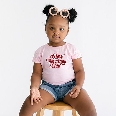 Slow Mornings Club Distressed - Toddler Short Sleeve Graphic T-Shirt