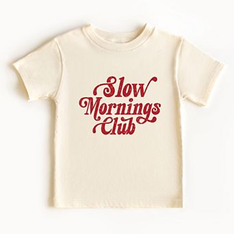 Slow Mornings Club Distressed - Toddler Short Sleeve Graphic T-Shirt