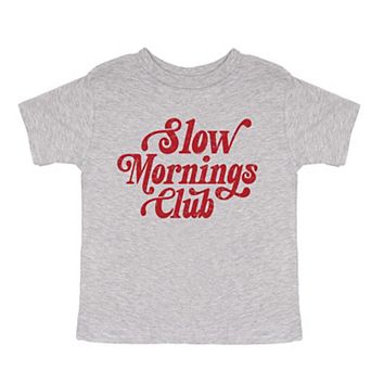 Slow Mornings Club Distressed - Toddler Short Sleeve Graphic T-Shirt