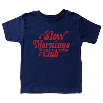 Slow Mornings Club Distressed - Toddler Short Sleeve Graphic T-Shirt