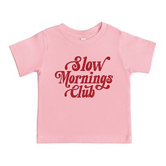 Slow Mornings Club Distressed - Toddler Short Sleeve Graphic T-Shirt