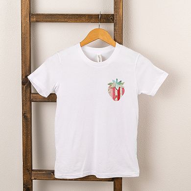 Strawberry Faux Patchwork - Youth Short Sleeve Graphic T-Shirt