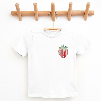 Strawberry Faux Patchwork - Youth Short Sleeve Graphic T-Shirt