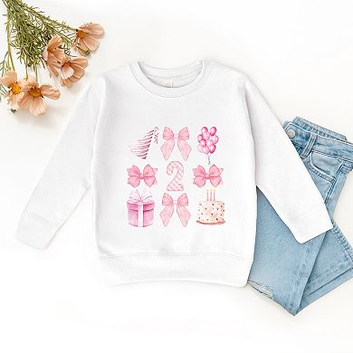 Two Birthday Pink Coquette - Toddler Graphic Sweatshirt