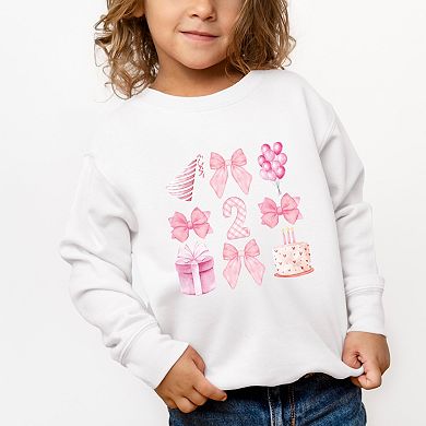 Two Birthday Pink Coquette - Toddler Graphic Sweatshirt