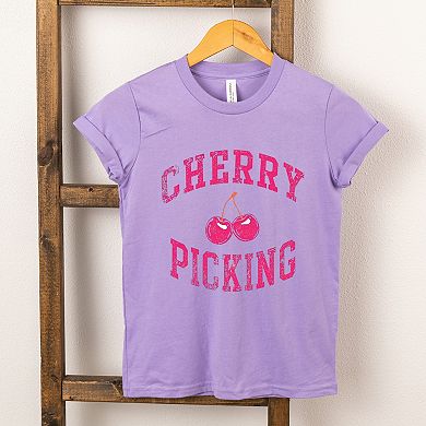 Cherry Picking Varsity Arched - Youth Short Sleeve Graphic T-Shirt