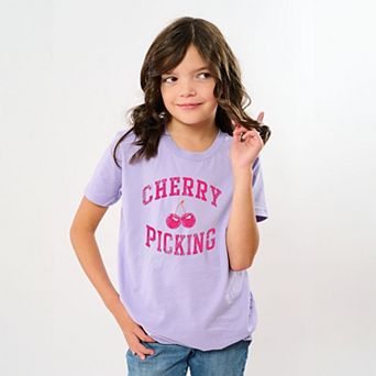 Cherry Picking Varsity Arched - Youth Short Sleeve Graphic T-Shirt