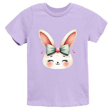 Watercolor Bunny Face - Youth Short Sleeve Graphic T-Shirt