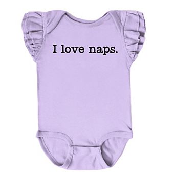 I Love Naps - Baby Flutter Sleeve Bodysuit