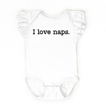 I Love Naps - Baby Flutter Sleeve Bodysuit