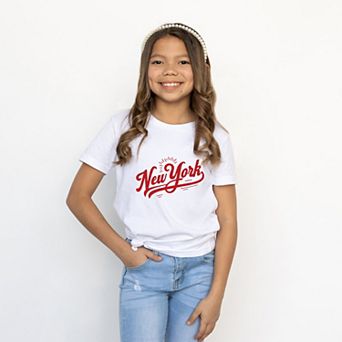 New York Retro Red - Youth Short Sleeve Graphic T-Shirt