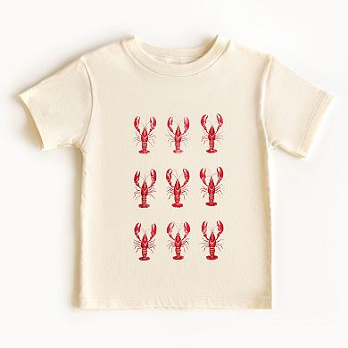 Nine Lobsters Watercolor - Toddler Short Sleeve Graphic T-Shirt