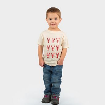 Nine Lobsters Watercolor - Toddler Short Sleeve Graphic T-Shirt