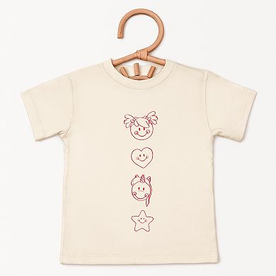 Mini Smiley Love Starts Small - Toddler Short Sleeve Graphic T-Shirt