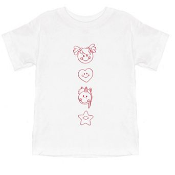 Mini Smiley Love Starts Small - Toddler Short Sleeve Graphic T-Shirt