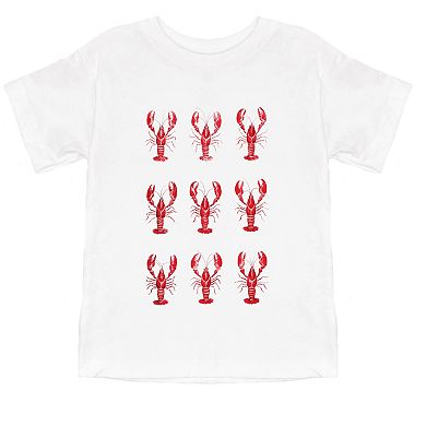 Nine Lobsters Watercolor - Toddler Short Sleeve Graphic T-Shirt