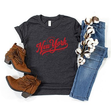 New York Retro Red - Youth Short Sleeve Graphic T-Shirt
