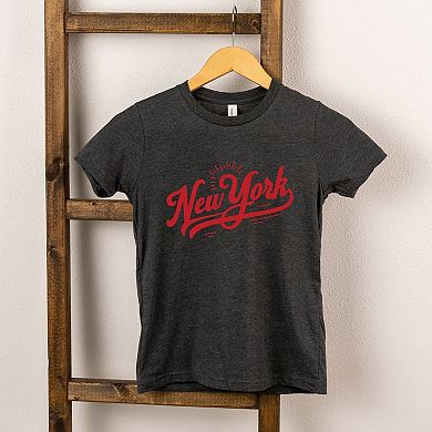 New York Retro Red - Youth Short Sleeve Graphic T-Shirt