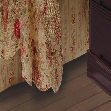 100% Cotton Drop and Polyester Platform Antique Rose Bed Skirt