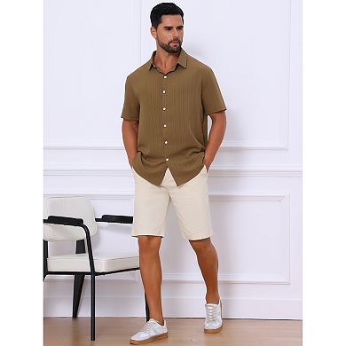 2 Packs Men's Shirts Short Sleeve Button Down Beach Summer Camp Collar Shirt