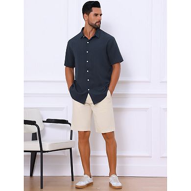 2 Packs Men's Shirts Short Sleeve Button Down Beach Summer Camp Collar Shirt