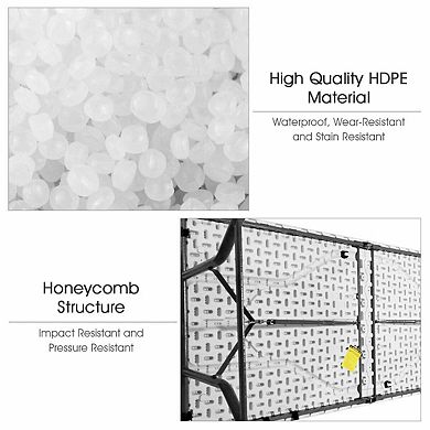 Costway 6' Folding Table Portable Plastic Indoor Party Dining Tables White