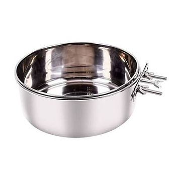 Stainless Steel Dog Crate Mounted Bowl with Adjustable Clamp Bracket