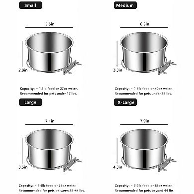 Stainless Steel Dog Crate Mounted Bowl with Adjustable Clamp Bracket