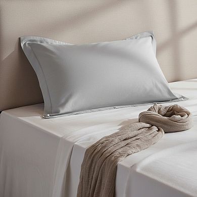 Decorative Pillow Sham 2 Pack with Smooth Woven Fabric and Tailored Edge Rectangular Accent Covers