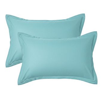 Decorative Pillow Sham 2 Pack with Smooth Woven Fabric and Tailored Edge Rectangular Accent Covers