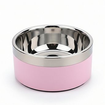 Stainless Steel Dog Bowl with Non-Slip Base and Removable Inner Bowl