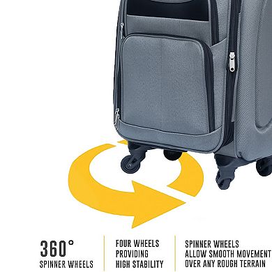 3-Piece Softside Spinner Luggage Set, Oxford Spinner Suitcases