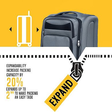 3-Piece Softside Spinner Luggage Set, Oxford Spinner Suitcases