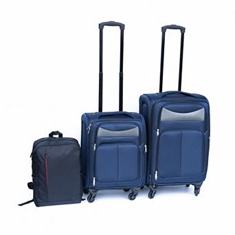 3 pc Softside Spinner Luggage Set, Oxford Spinner Suitcases
