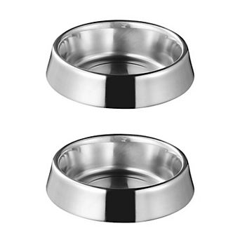 Stainless Steel Non-Slip Pet Bowls Set of 2 Food and Water Bowls for Cats and Small Dogs