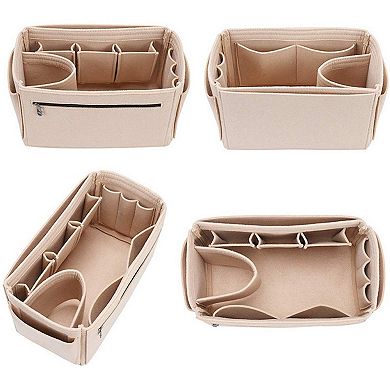 Felt Purse Organizer Insert with Multiple Pockets and Zipper Compartment