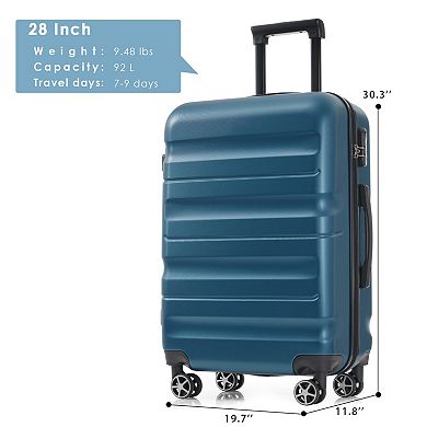 28" Hardside Luggage Large Capacity Suitcase for Travel