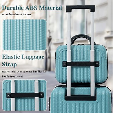 3-Piece ABS Hardside Luggage Set, 20"24"12" with TSA Locks & Spinner Wheels