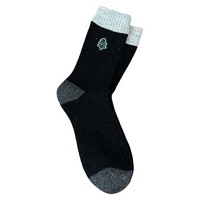 Women's 6-Pair Ribbed Crew Socks with Embroidered Accent Soft Knit Everyday Comfort Sock Set
