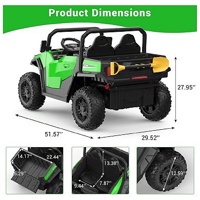 24V Ride on Dump Truck with Remote Control, Electric Dump Bed & Extra Shovel