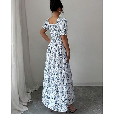 flowing a line dress mazi A-Line Maxi Stretch Satin Printed Chiffon Formal Mother of the Bride Dress Off the Shoulder COCOMELODY CM0440, Olive Green