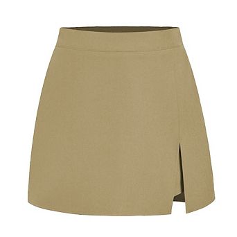 Women's Mini Skirt High Waist Zip Up Split Bodycon Fitted Party A Line Skirt