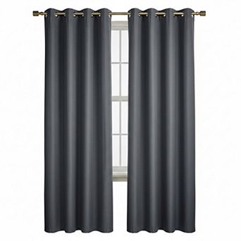 Lucas Jacquard Blackout Room Darkening Windows Curtain Panel with 8 Gromment