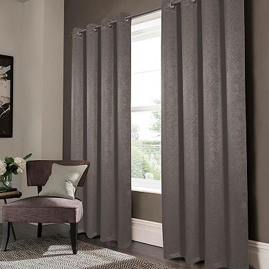 Nellie Embossed Blackout Room Darkening Windows Curtain Grommet Panel
