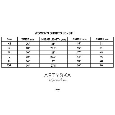 Artyska Women’s Printed Elastic Waist Pull-On Boho Beach Shorts