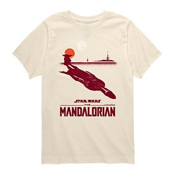 Boys 8-20 Star Wars The Mandalorian Grogu Shadow Graphic Tee