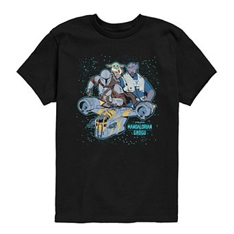 Boys 8-20 The Mandalorian & Grogu Galaxy Collage Graphic Tee