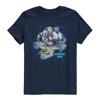 Boys 8-20 The Mandalorian & Grogu Galaxy Collage Graphic Tee