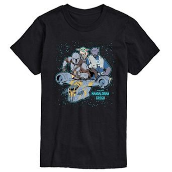 Men's The Mandalorian & Grogu Galaxy Collage Graphic Tee