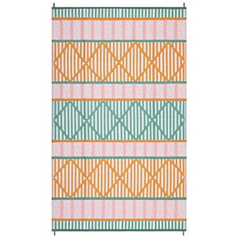 FairOnly Modern Geometric Reversible UV & Stain-Resistant Outdoor Rug for Picnic Gardern Pool